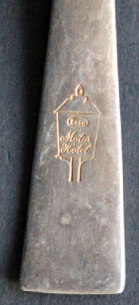 Esso Motor-Hotel 1953 Hepp-Advertisingspoon silvered with Logo (9248)